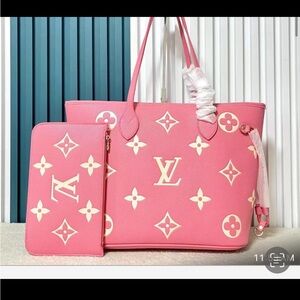 Pink Tote Bag and Pouch Set
